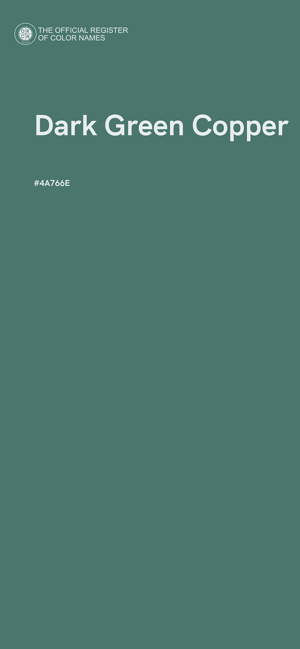 #4A766E - Dark Green Copper color image