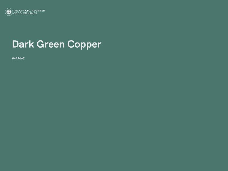 #4A766E - Dark Green Copper color image