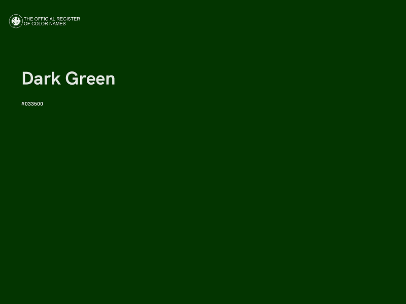 #033500 - Dark Green color image