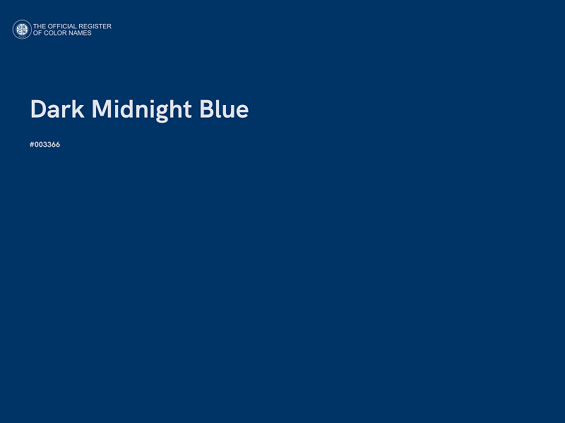 #003366 - Dark Midnight Blue color image