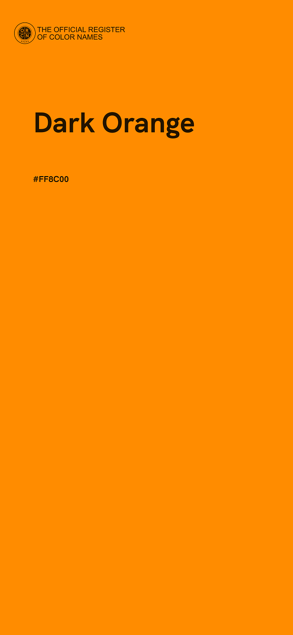 #FF8C00 - Dark Orange color image