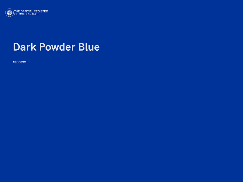 #003399 - Dark Powder Blue color image