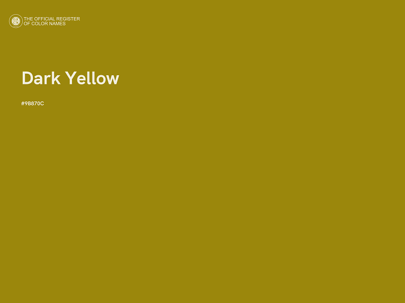 #9B870C - Dark Yellow color image