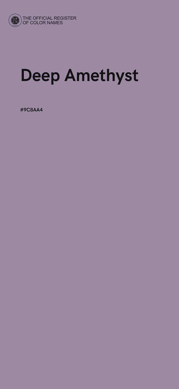 #9C8AA4 - Deep Amethyst color image