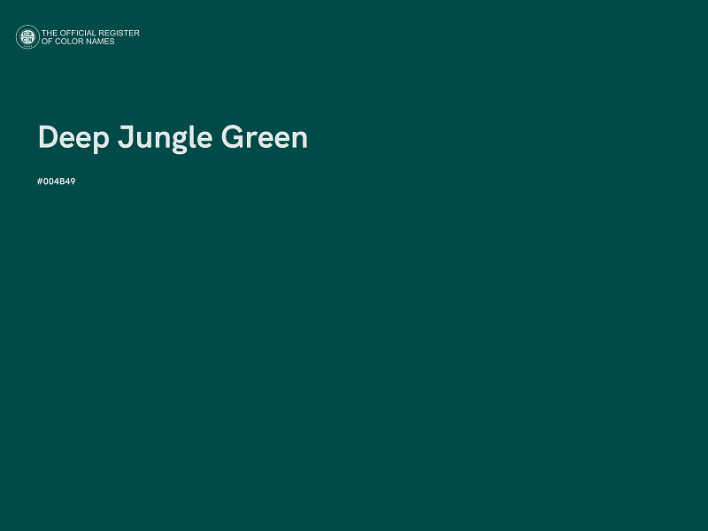 #004B49 - Deep Jungle Green color image