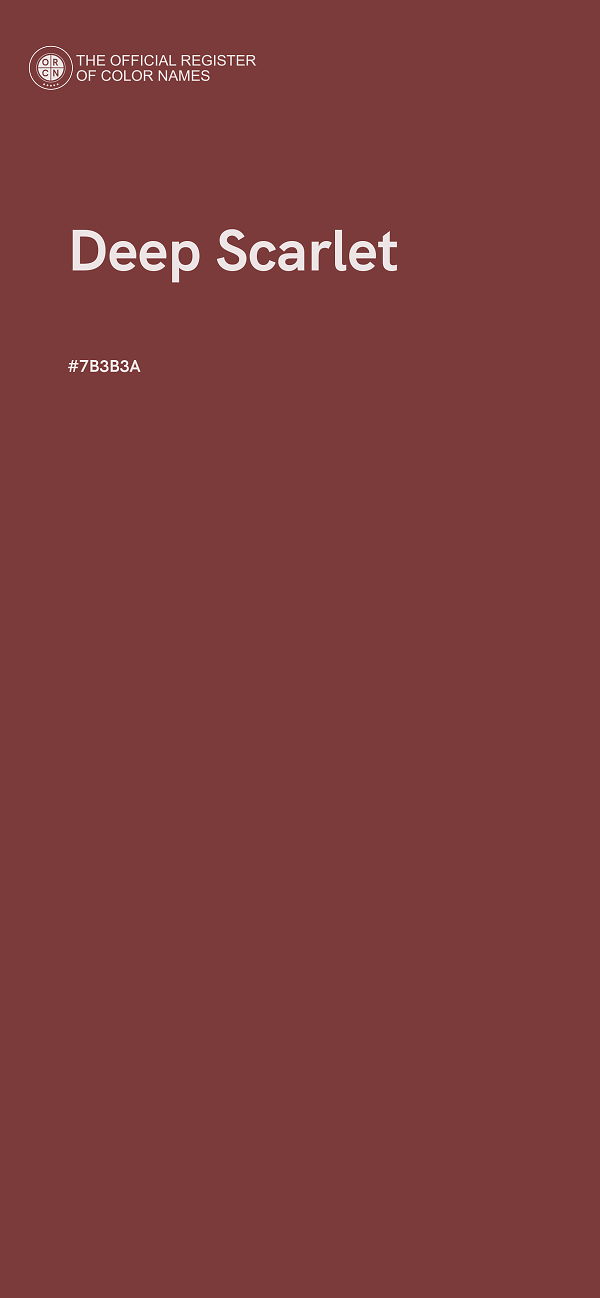 #7B3B3A - Deep Scarlet color image