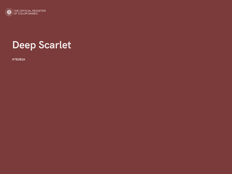 #7B3B3A - Deep Scarlet color image