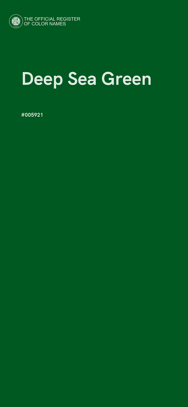 #005921 - Deep Sea Green color image