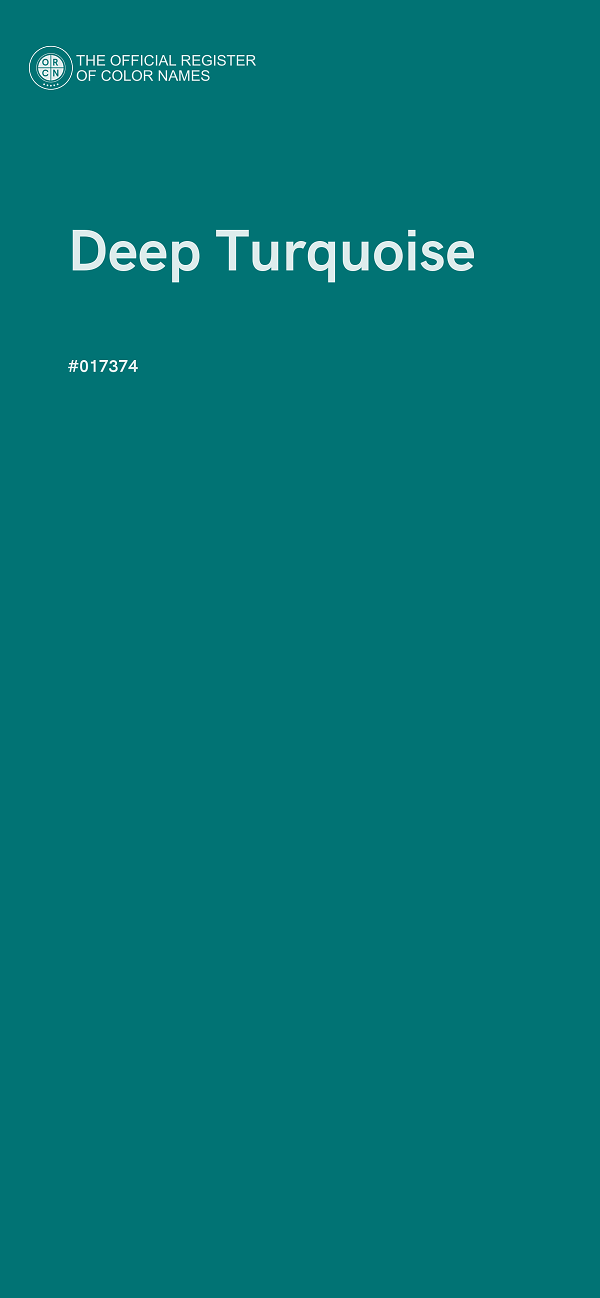 #017374 - Deep Turquoise color image