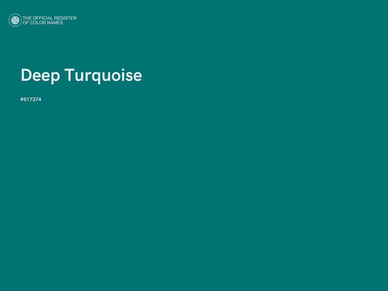 #017374 - Deep Turquoise color image