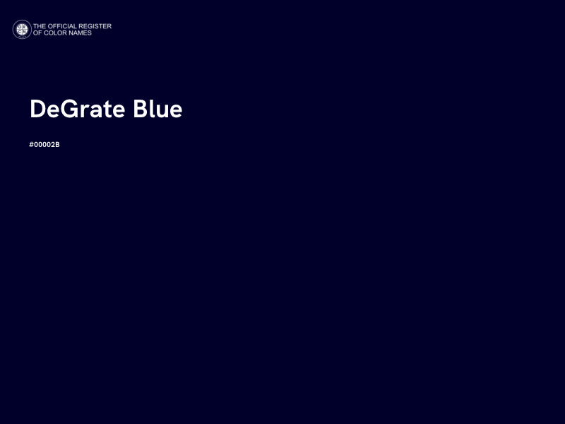 #00002B - DeGrate Blue color image