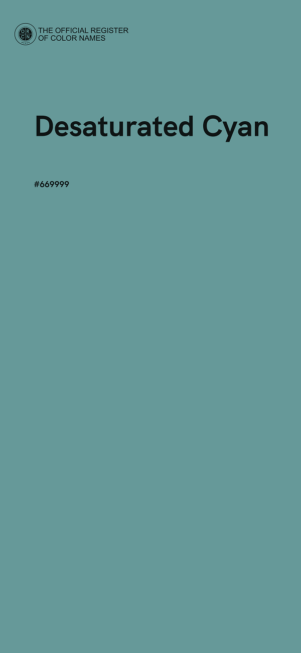 #669999 - Desaturated Cyan color image