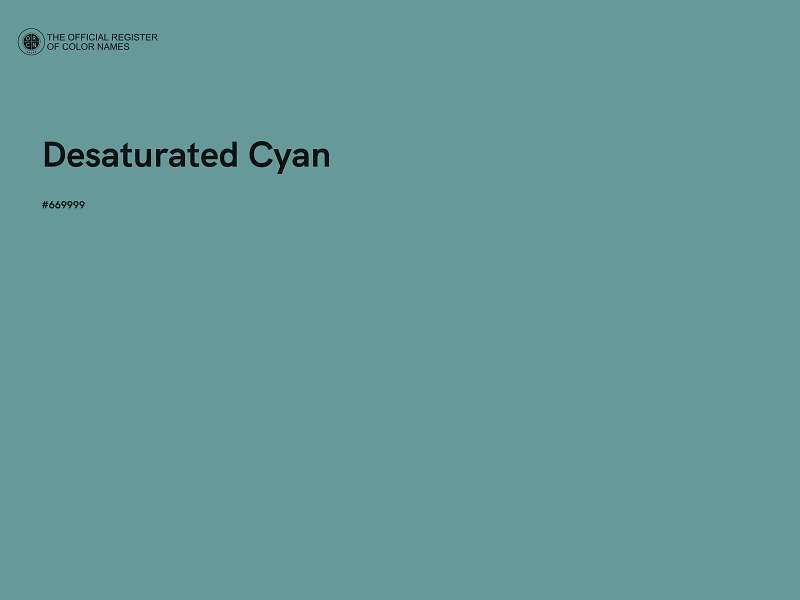 #669999 - Desaturated Cyan color image
