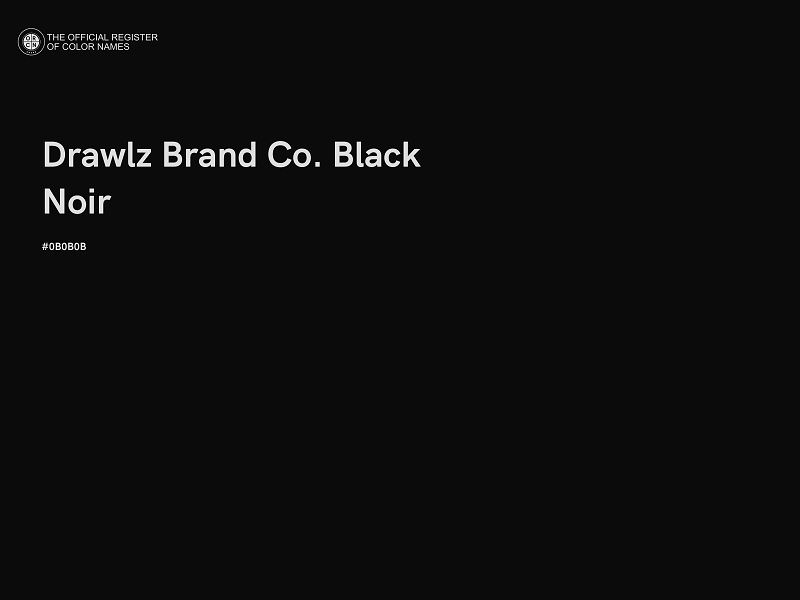 #0B0B0B - Drawlz Brand Co. Black Noir color image