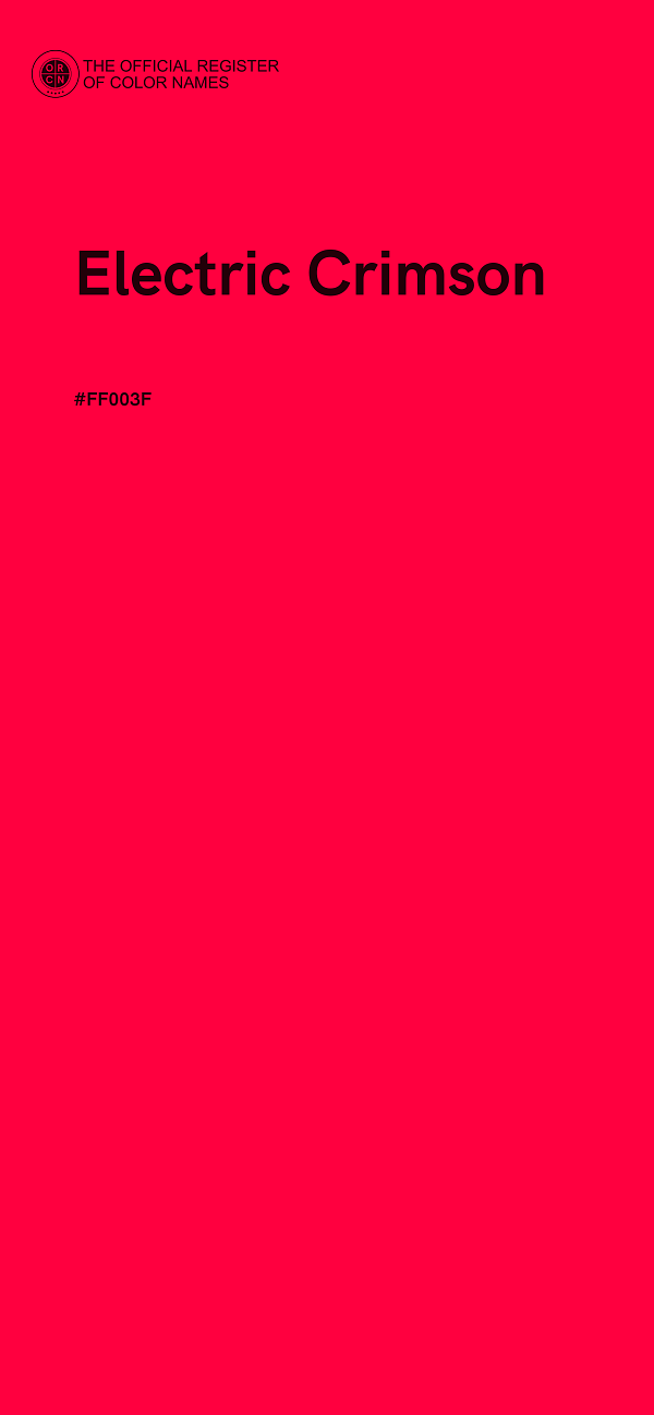 #FF003F - Electric Crimson color image