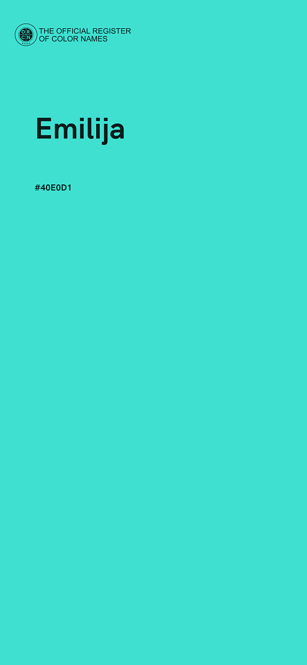 #40E0D1 - Emilija color image