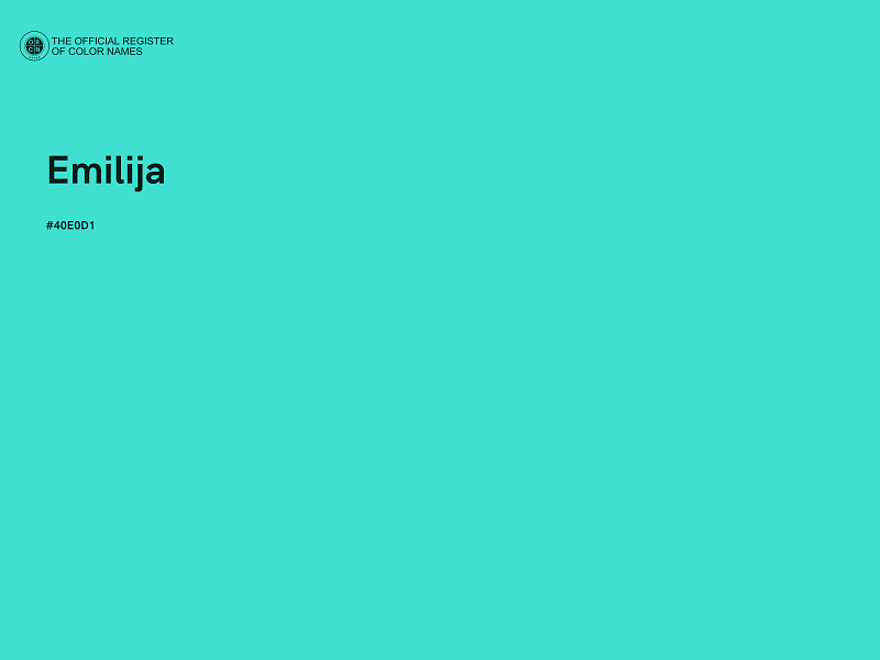#40E0D1 - Emilija color image