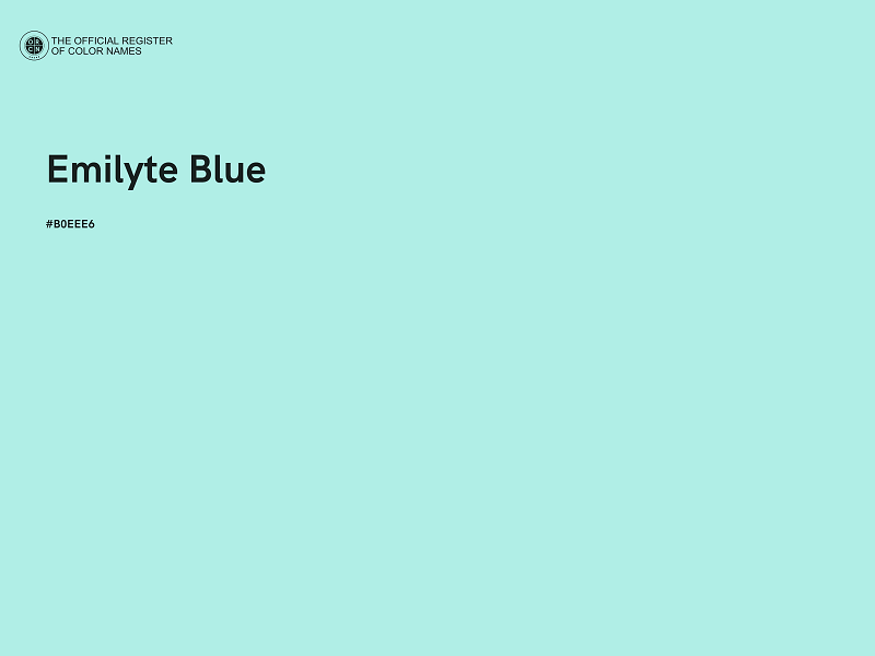 #B0EEE6 - Emilyte Blue color image