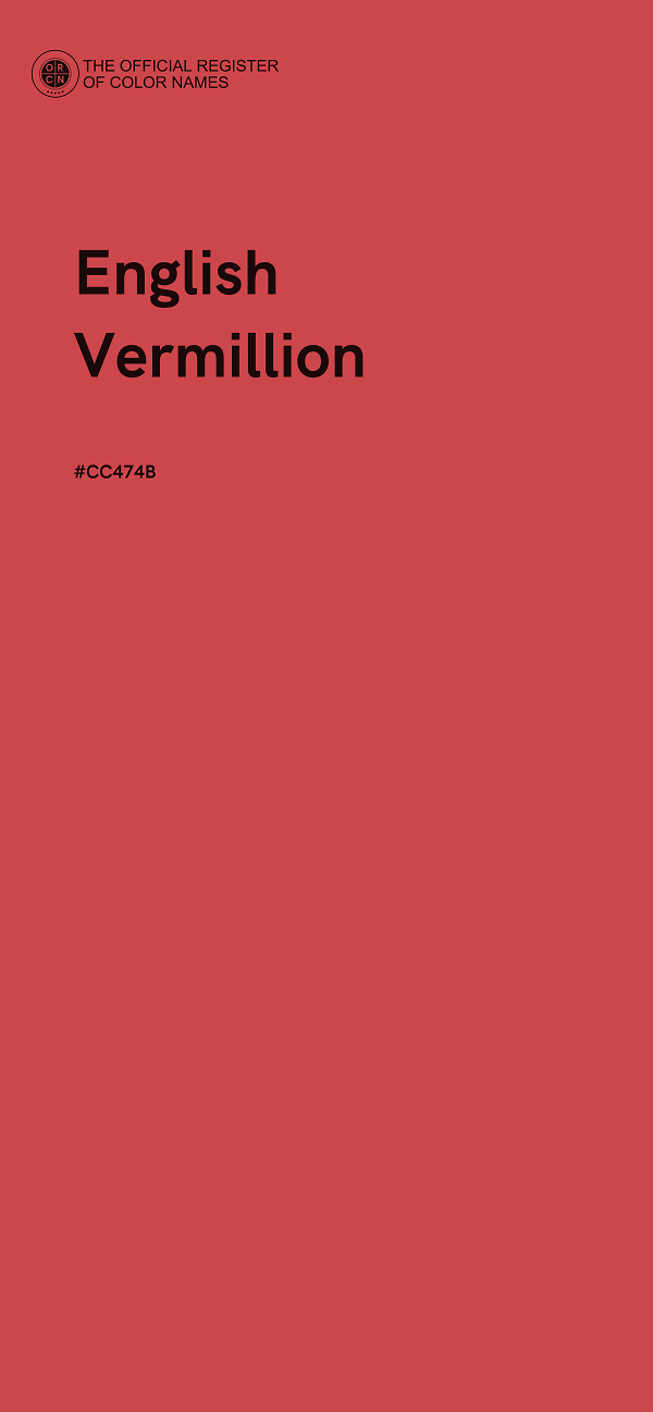 #CC474B - English Vermillion color image