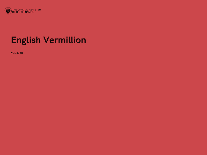 #CC474B - English Vermillion color image