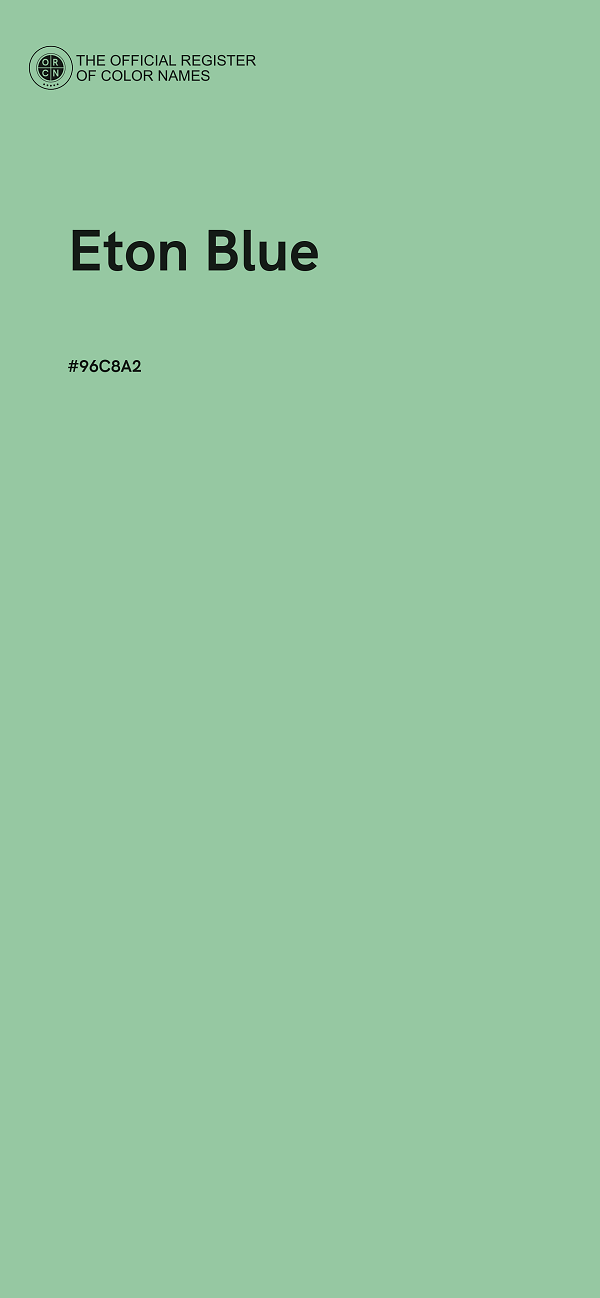 #96C8A2 - Eton Blue color image