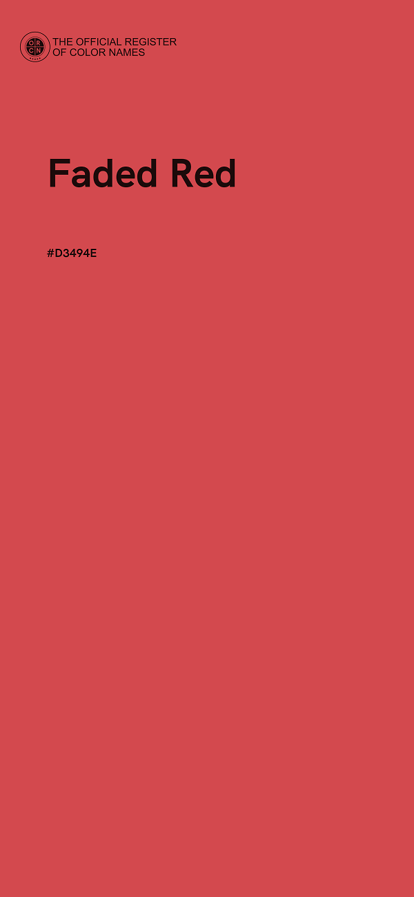 #D3494E - Faded Red color image