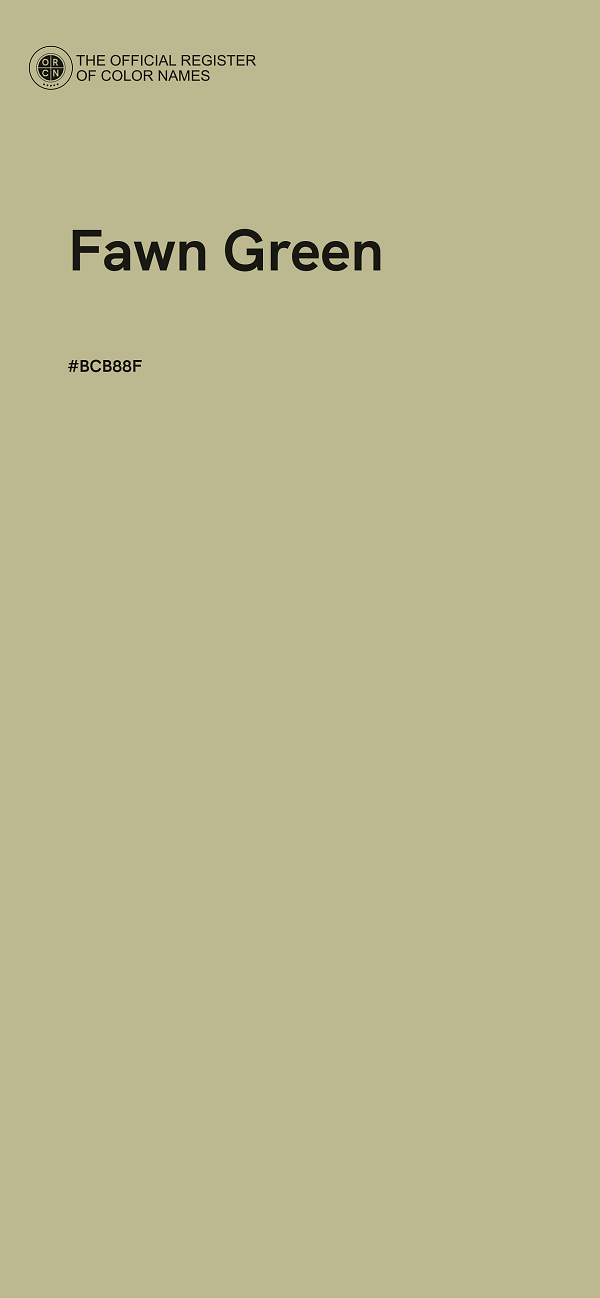 #BCB88F - Fawn Green color image