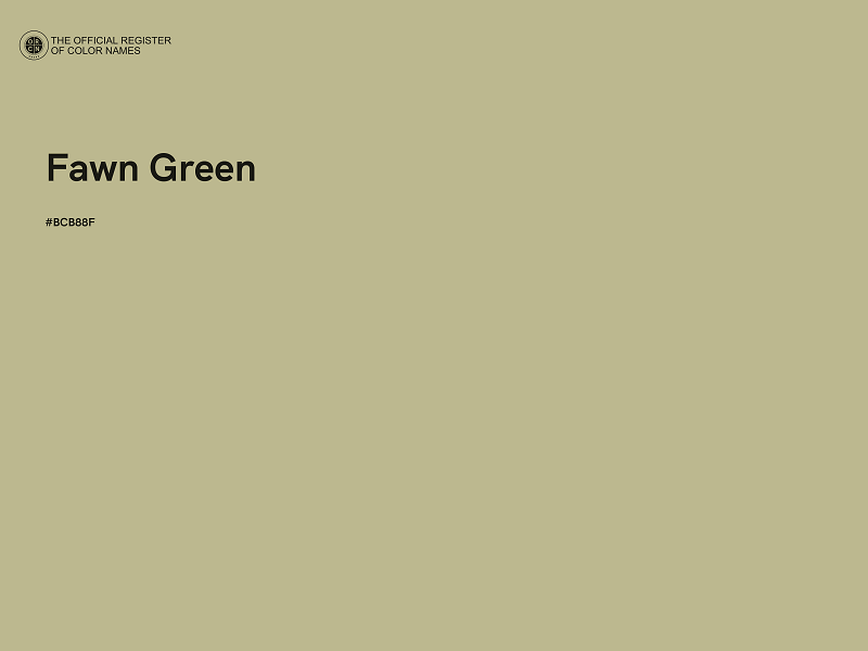 #BCB88F - Fawn Green color image
