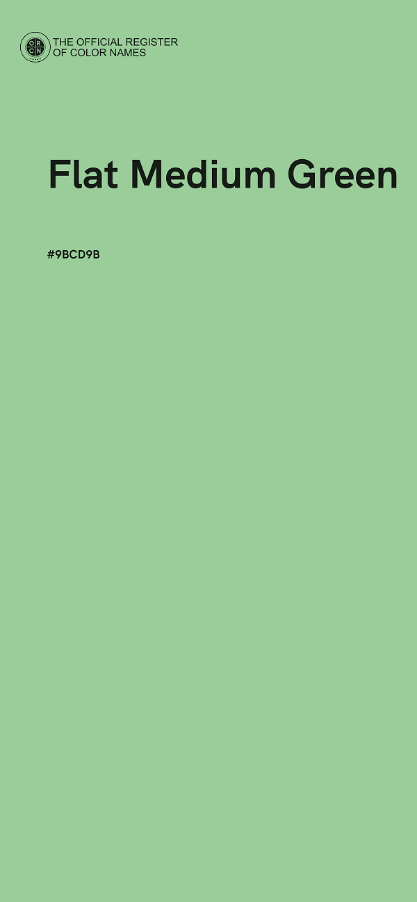 #9BCD9B - Flat Medium Green color image