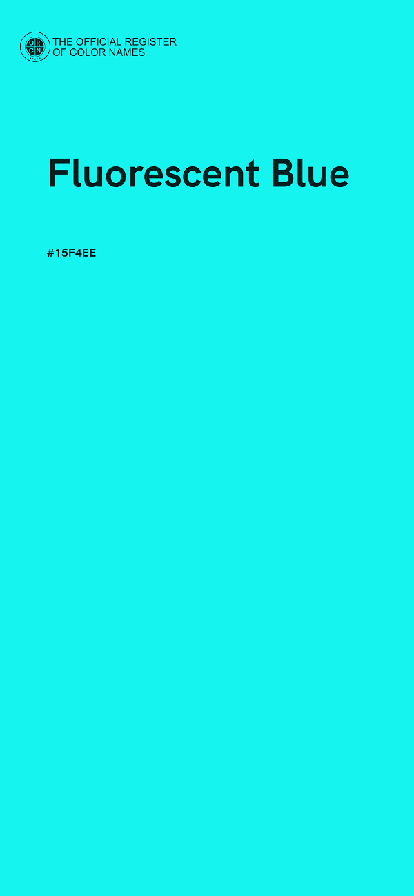 #15F4EE - Fluorescent Blue color image