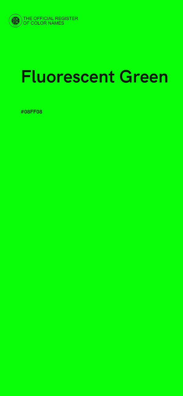 #08FF08 - Fluorescent Green color image
