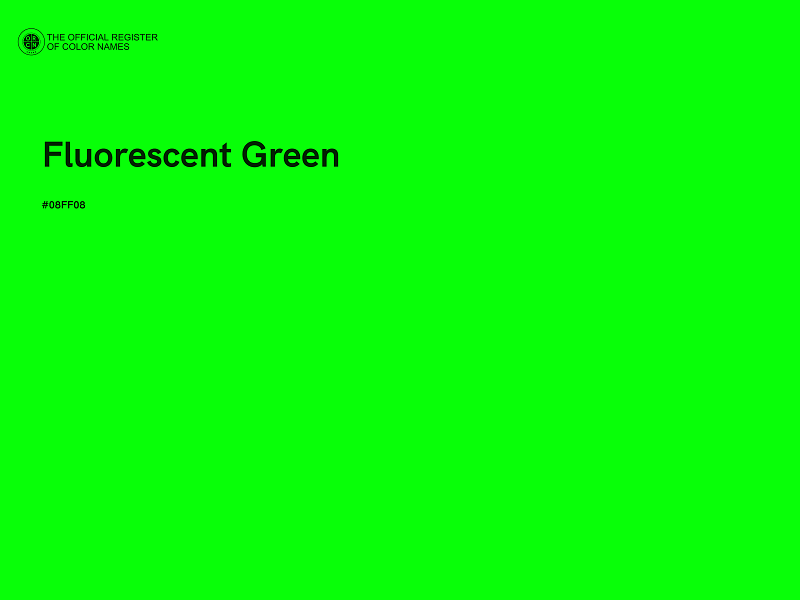 #08FF08 - Fluorescent Green color image