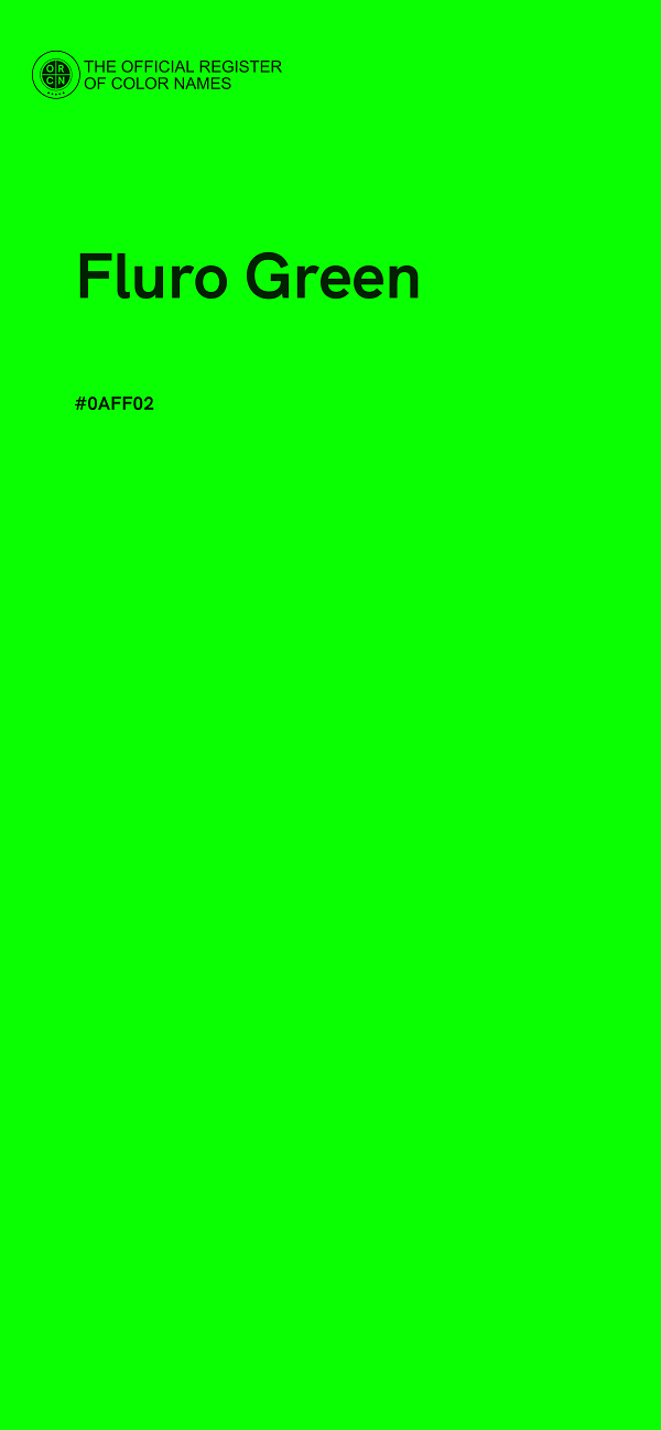 #0AFF02 - Fluro Green color image