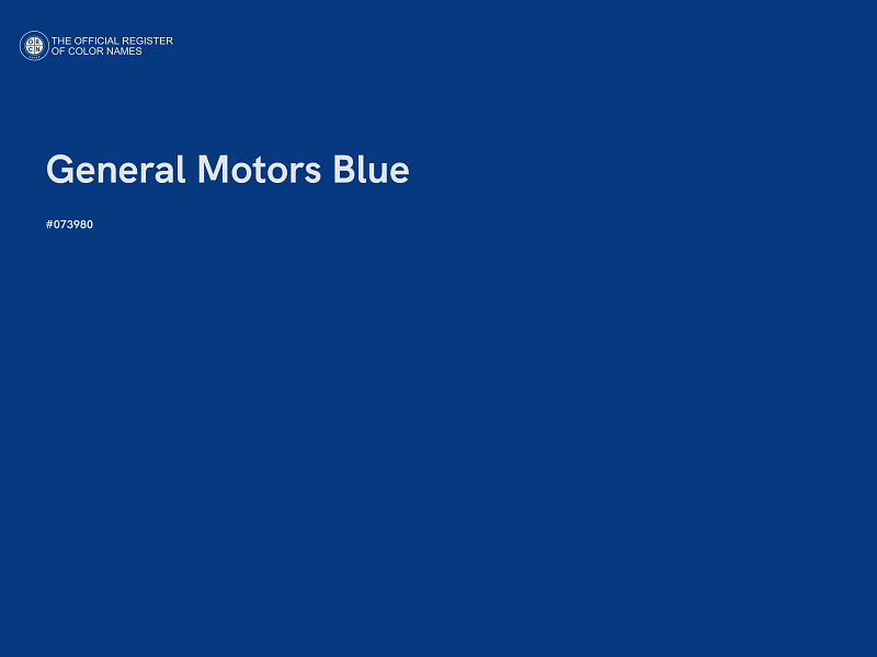 #073980 - General Motors Blue color image