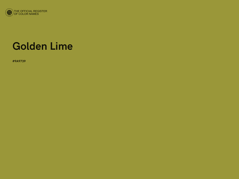 #9A9739 - Golden Lime color image