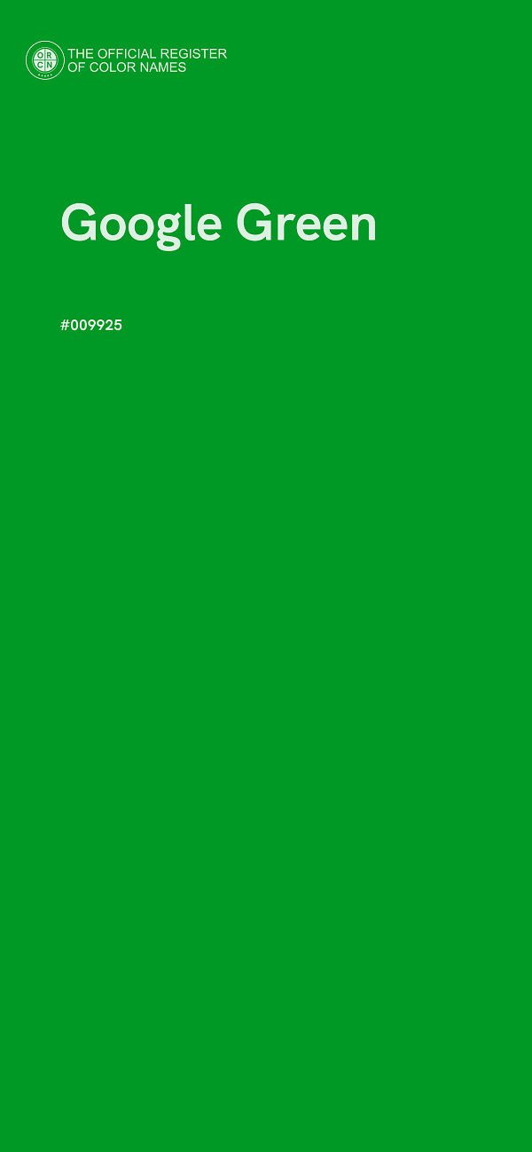 #009925 - Google Green color image