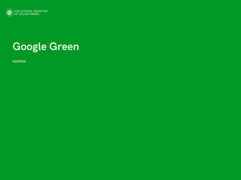 #009925 - Google Green color image