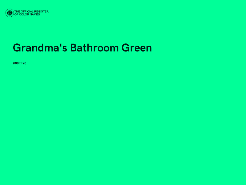 #00FF98 - Grandma's Bathroom Green color image