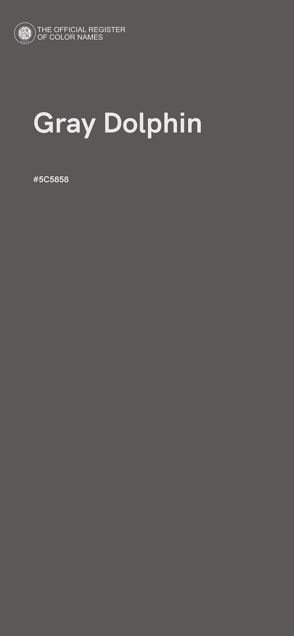 #5C5858 - Gray Dolphin color image