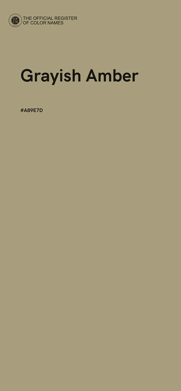 #A89E7D - Grayish Amber color image