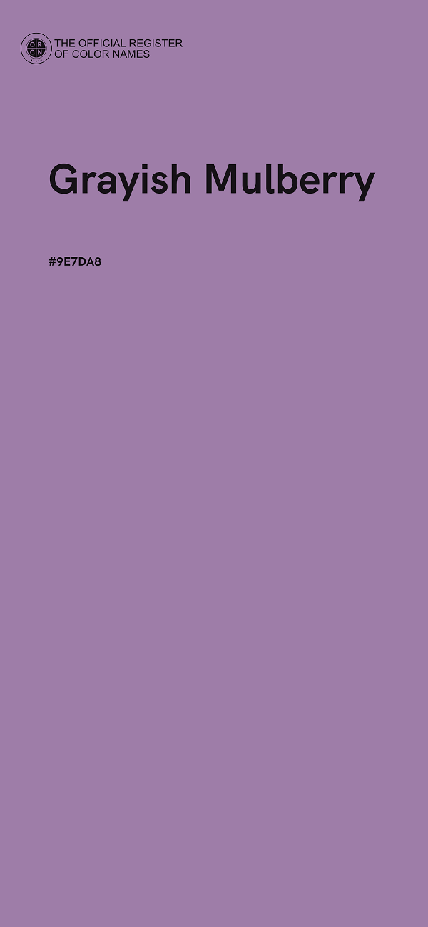#9E7DA8 - Grayish Mulberry color image