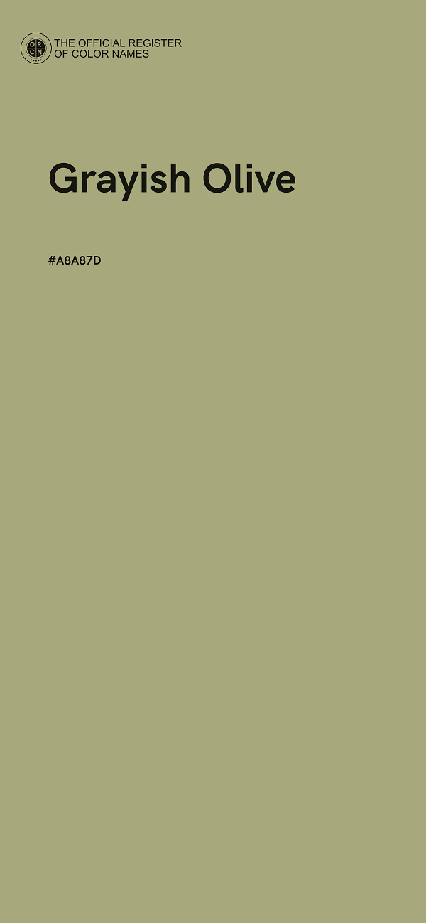 #A8A87D - Grayish Olive color image