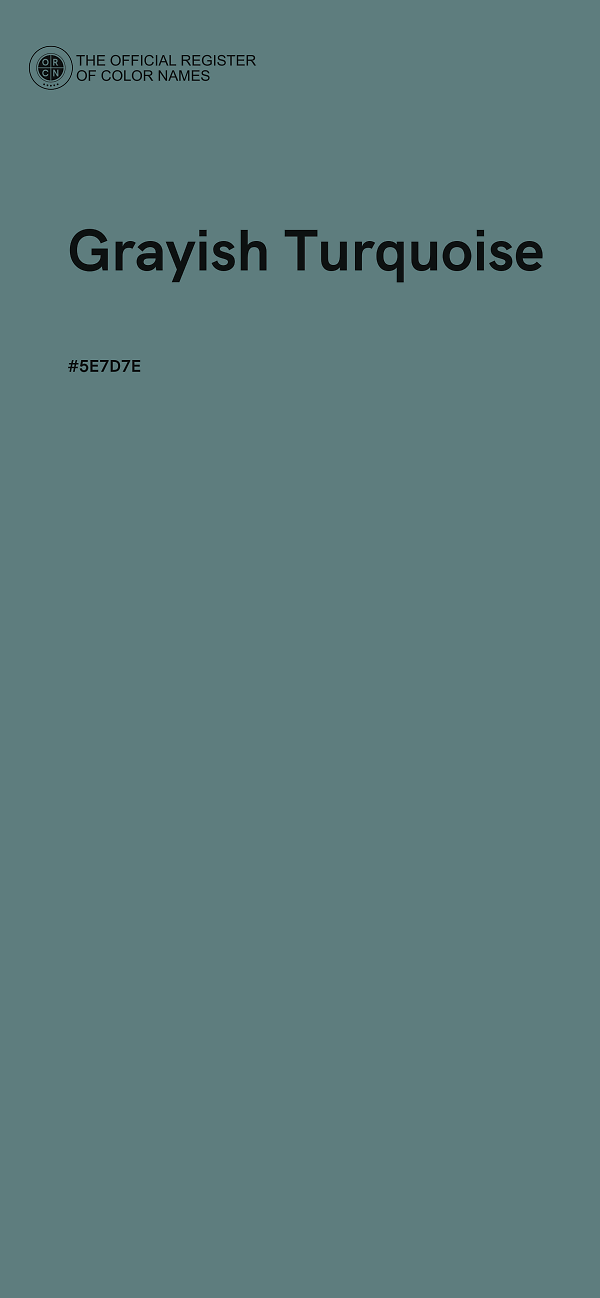 #5E7D7E - Grayish Turquoise color image