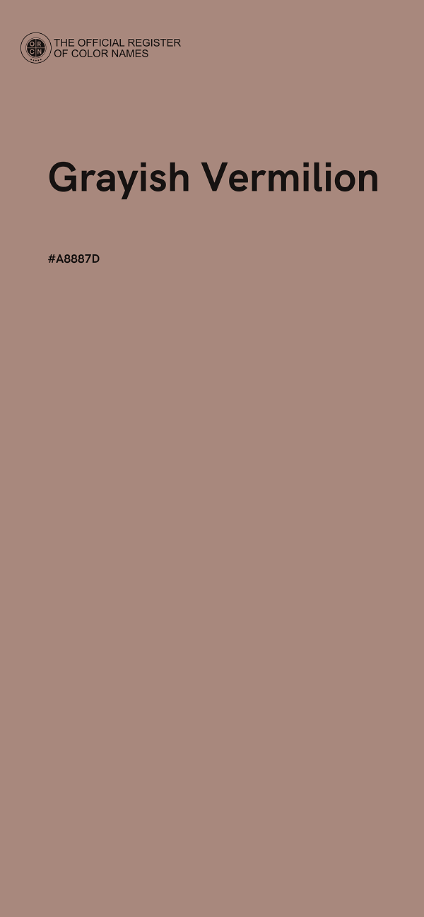 #A8887D - Grayish Vermilion color image