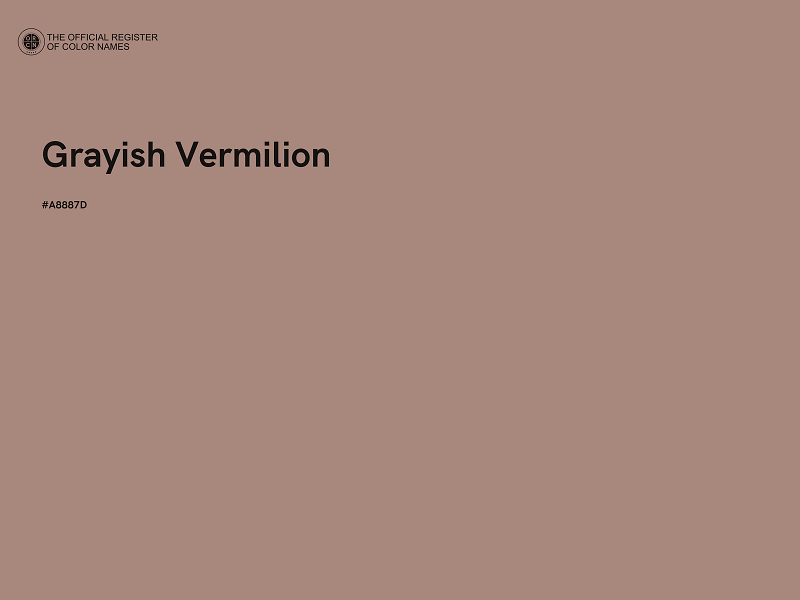 #A8887D - Grayish Vermilion color image