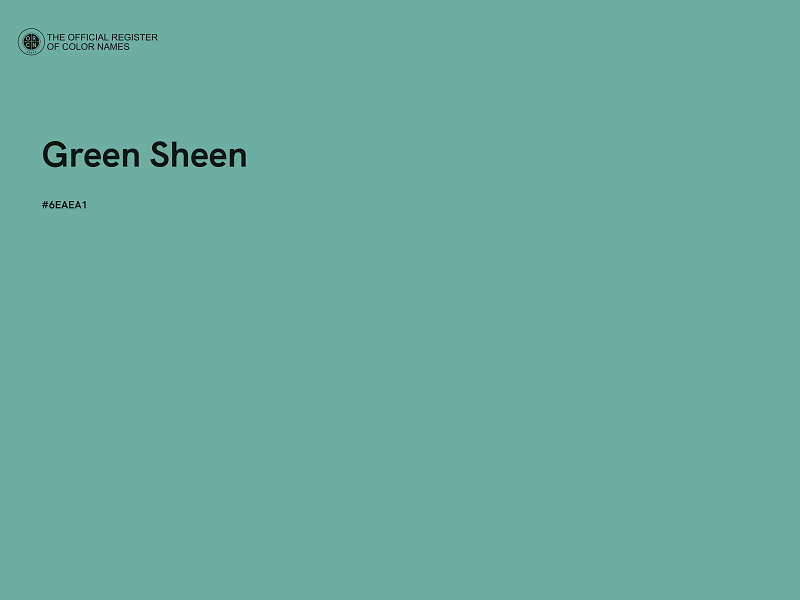 #6EAEA1 - Green Sheen color image