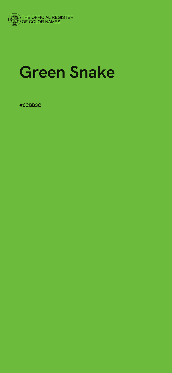 #6CBB3C - Green Snake color image