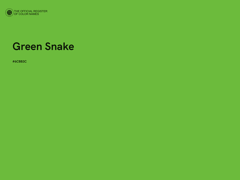 #6CBB3C - Green Snake color image