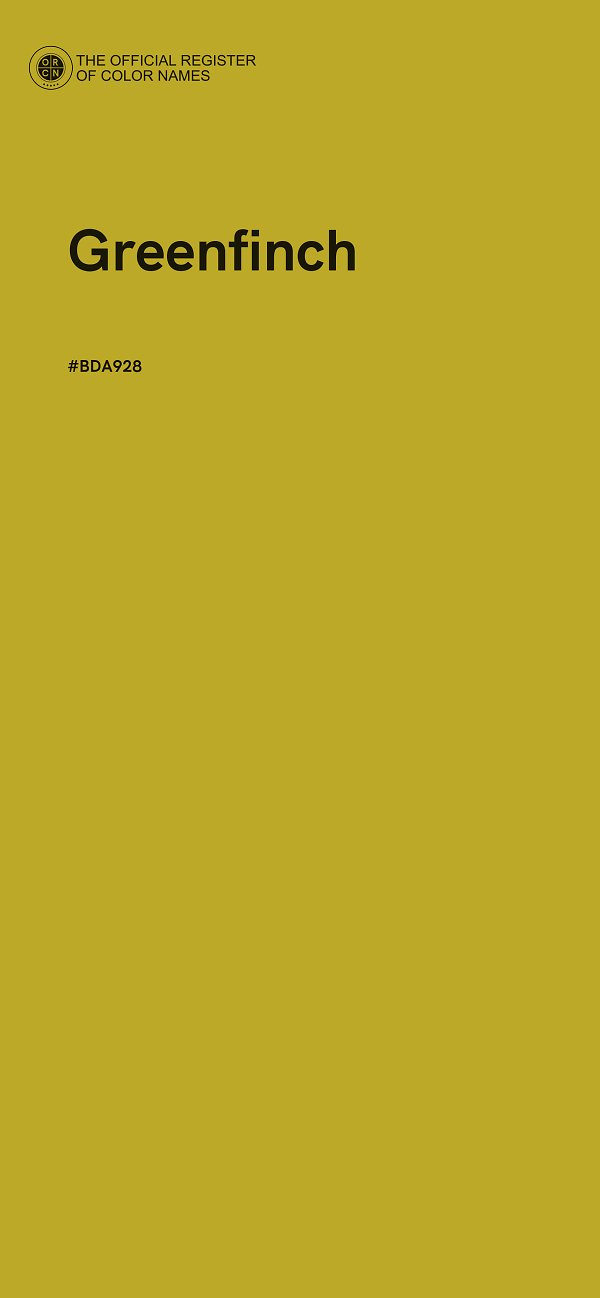 #BDA928 - Greenfinch color image