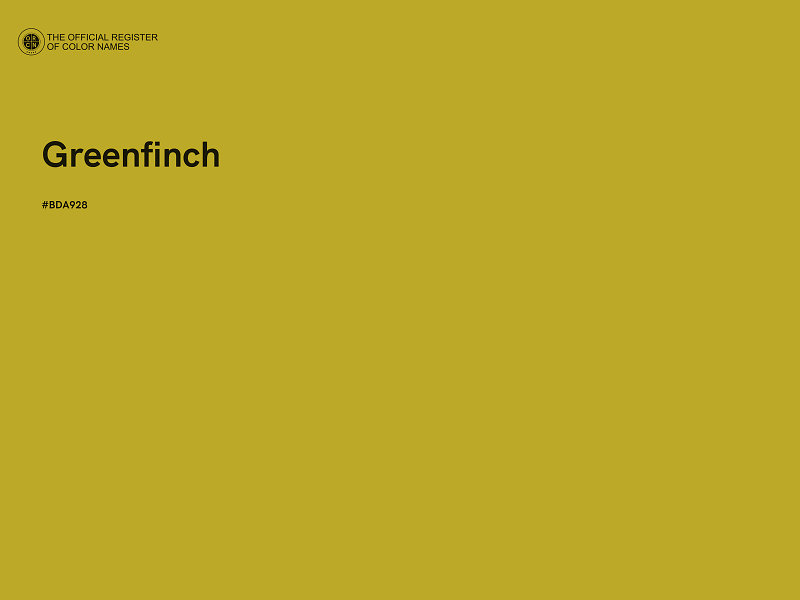 #BDA928 - Greenfinch color image
